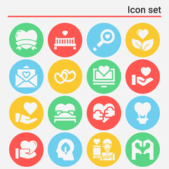 16 pack of you  filled web icons set