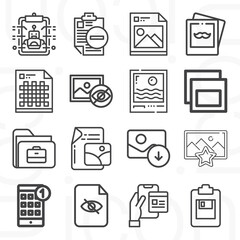 16 pack of graphical user  lineal web icons set
