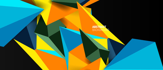 3d low poly abstract shape background vector illustration