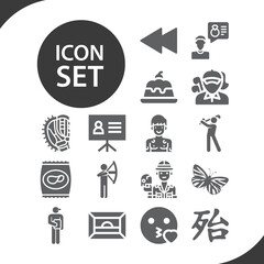 Fototapeta premium Simple set of portrait related filled icons.