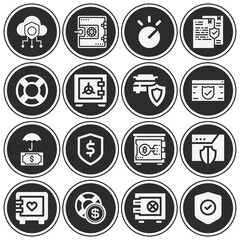16 pack of harmless  filled web icons set