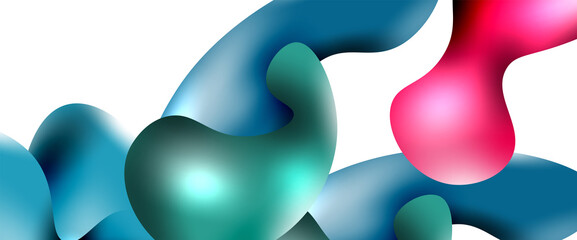 Naklejka na ściany i meble Bubbles abstract background. Liquid splashes on white vector template