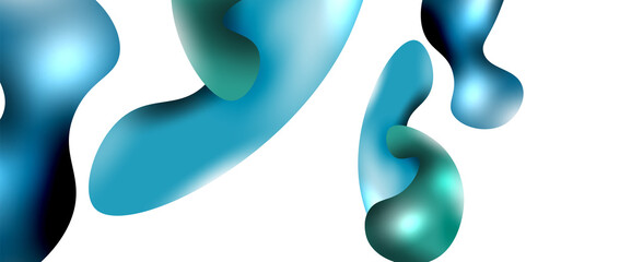 Bubbles abstract background. Liquid splashes on white vector template