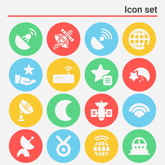 16 pack of astronomy  filled web icons set
