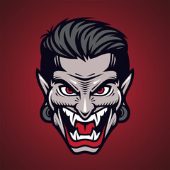 Vampir head mascot logo design