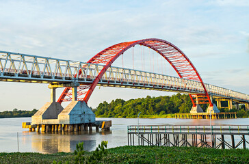Kahayan Bridge, icon and landmark of Palangka Raya city, the biggest bridge over Kahayan River.