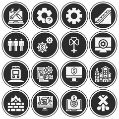 16 pack of configuration  filled web icons set