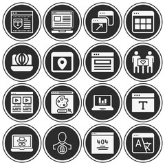 16 pack of applications programme  filled web icons set