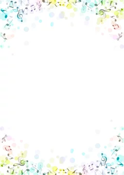 音楽 音符 背景 フレーム イラスト 縦位置 カラフル Stock Illustration Adobe Stock