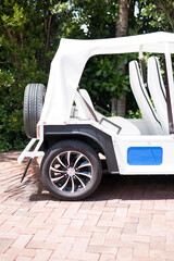 Fototapeta premium white car on the road