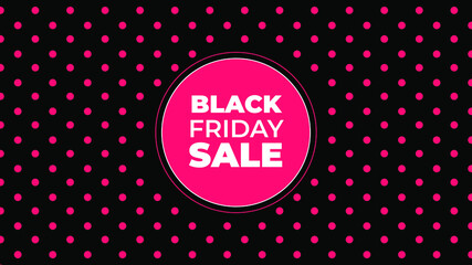 Black Friday Discount Vector Background Template with simple pink dots for business and marketing