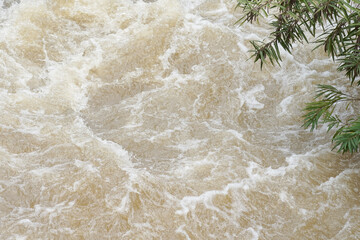 Background of clean water in fast river flow.