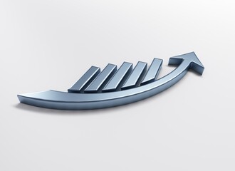 Business graph statistics growth sales 3D image logo icon growing increasing earns
