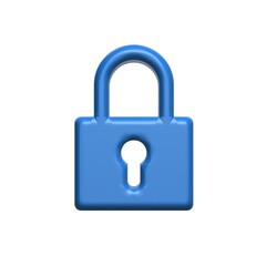 Lock icon sign concept 3D image render graphic design on white background