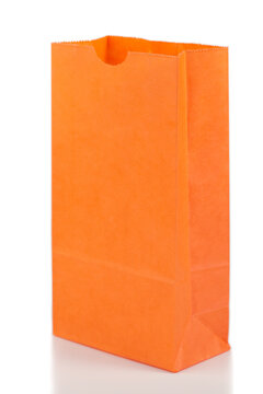 Angled Orange Paper Bag