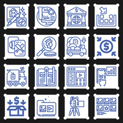 16 pack of specimens  lineal web icons set