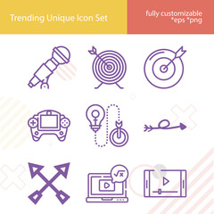 Fototapeta premium Simple set of musician related lineal icons.