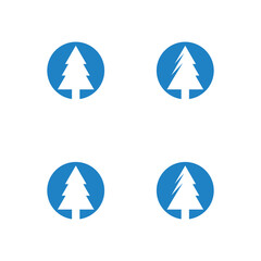 merry Christmas icon Tree vector illustration and logo design