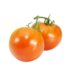 Red ripe tomatoes isolated on white background