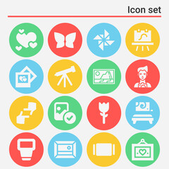 Fototapeta premium 16 pack of photograph filled web icons set