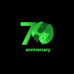 70 Years Anniversary Celebration Vector Template Design Illustration