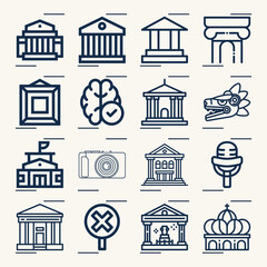 Simple set of historical related lineal icons.
