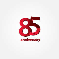 85 Years Anniversary Celebration Vector Template Design Illustration