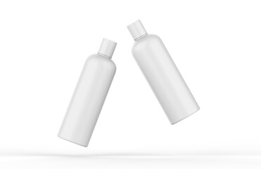 Cosmetic bottle mockup for cream, soap, foam, shampoo, lotion, gel. Cosmetic product on isolated white background, 3d illustration