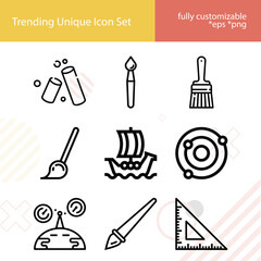 Obraz premium Simple set of kilometers related lineal icons.