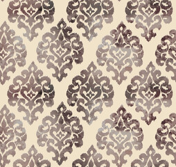 Foil Style Grunge Floral Damask Shapes Arabic Style Seamless Pattern Trendy Colors Minimalist Design