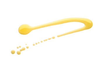 Spilled olive oil on white background