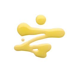 Spilled olive oil on white background