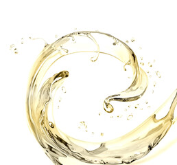 Fototapeta premium Splash of liquid, oil illustration, abstract swirl background, 3d rendering