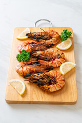 grilled tiger prawns or shrimps