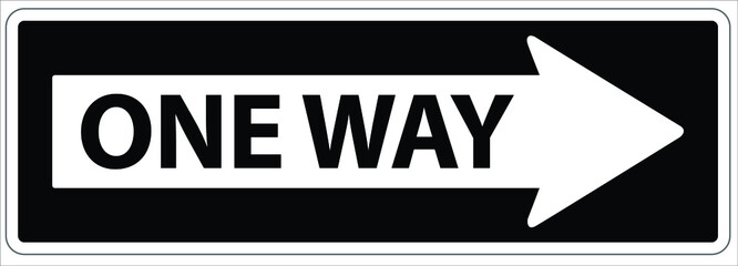 One way road sign. symbol vector illustration