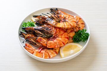 grilled tiger prawns or shrimps