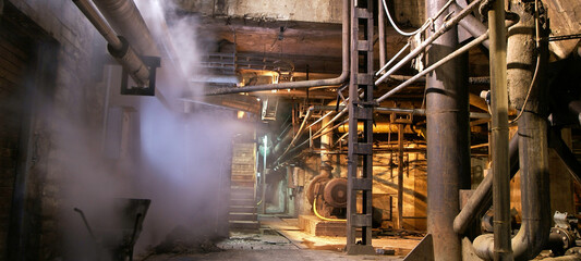 Old abandoned industrial scary factory
