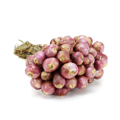 Red shallots isolated on a white background