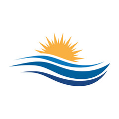 Obraz premium Waves Logo Template vector symbol