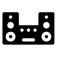 
A sound output device, speaker icon 
