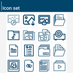 Simple set of pamphlet related lineal icons.