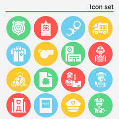 16 pack of cops  filled web icons set