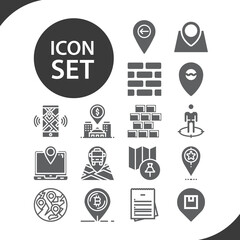 Simple set of physical object related filled icons.