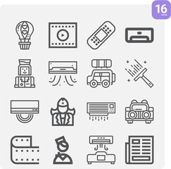 Simple set of bare related lineal icons.