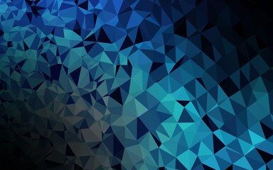 Dark BLUE vector polygonal background.
