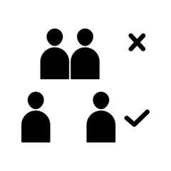 Keep the 1 meter distance icon. Coronovirus epidemic protective equipment sign vector illustration