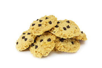 Chocolate chip cookie isolated on a white background