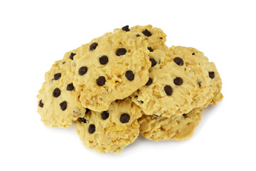 Chocolate chip cookie isolated on a white background