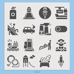 Simple set of sank related filled icons.