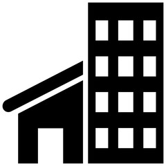 
front entrance of supermarket, glyph icon image 
